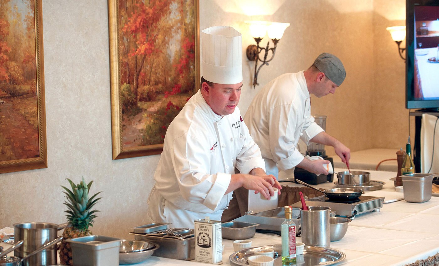 Chef Brian Hardy preparing food
