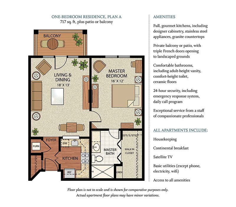 One Bedroom floorplan.
