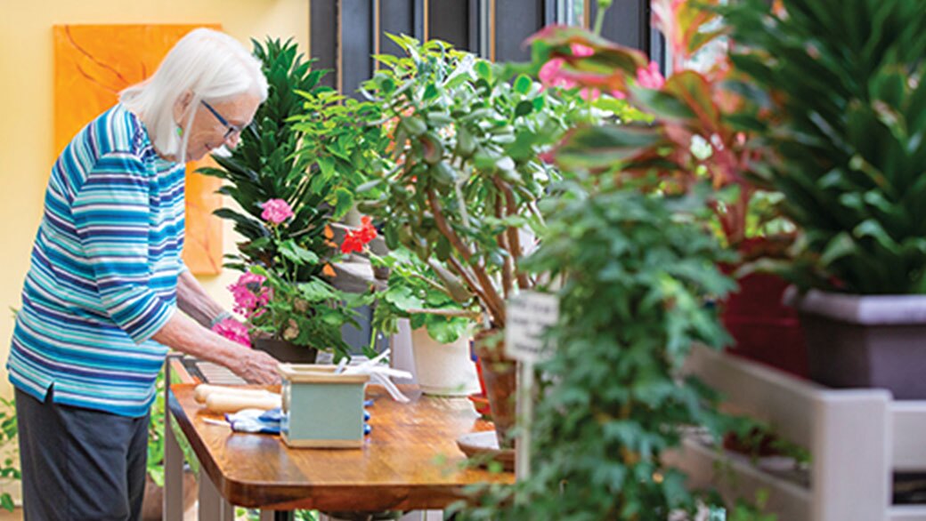 Berkeley Gunther with plants.