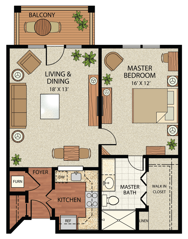 1BR Floor Plan