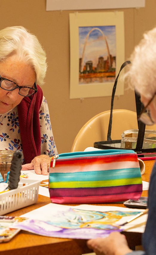 The Gatesworth residents doing arts and crafts.