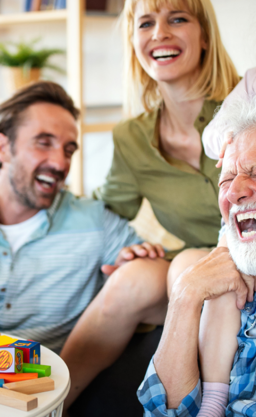 an independent senior enjoying time with his family