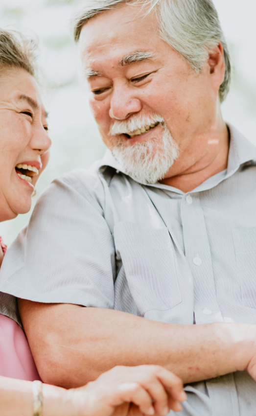 senior couple on phone
