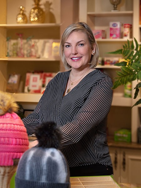 Portrait of Beth Krawcyzk in the gift shop.