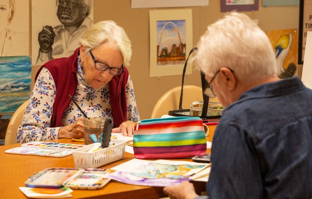 The Gatesworth residents doing arts and crafts.