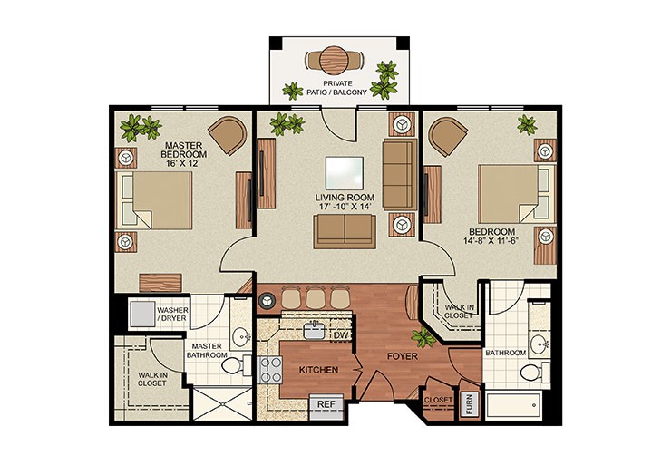 The Gatesworth floorplan D.