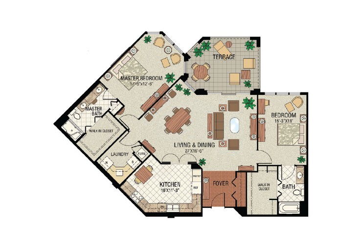 The Gatesworth floorplan H.