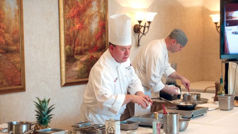 Chef Brian Hardy preparing food