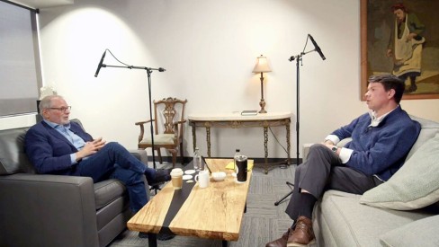 David Smith sits with Vance Crowe to record a podcast interview.
