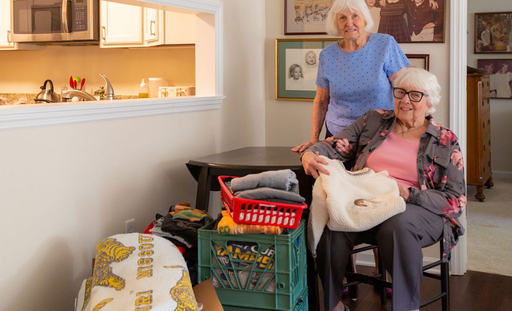 The Gatesworth residents and charity items.