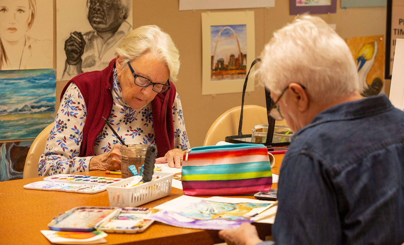 The Gatesworth residents doing arts and crafts.