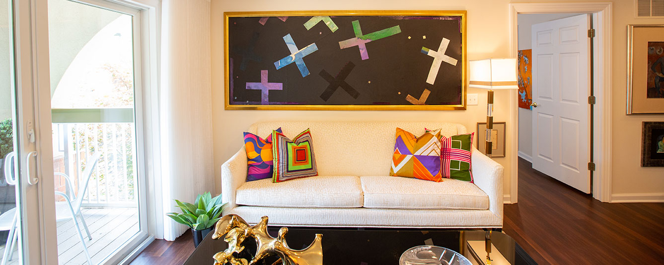 The Gatesworth Three-Bedroom Residence (Plan F) living space.