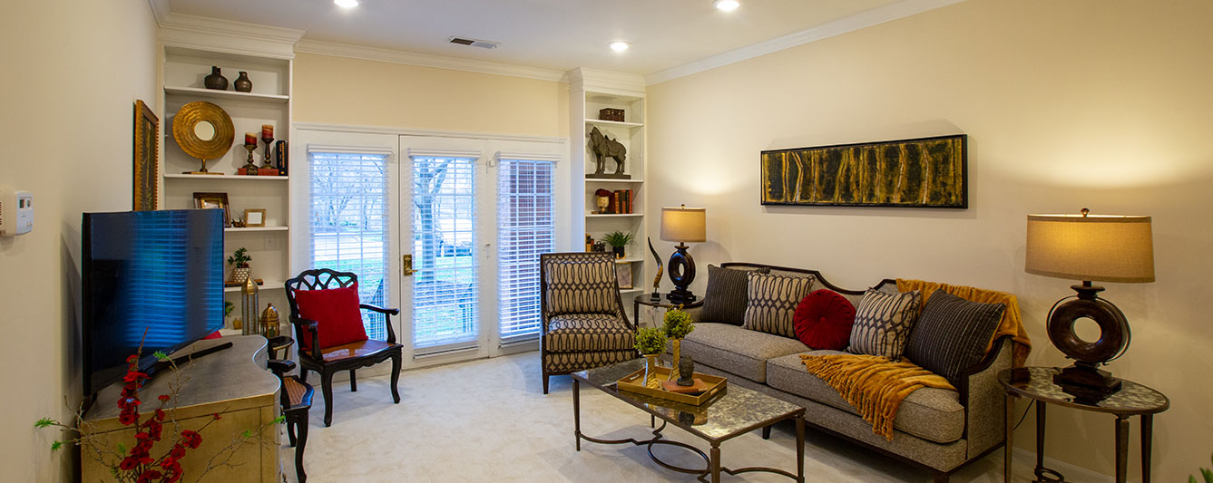 The Gatesworth Two Bedroom Plan D living space.