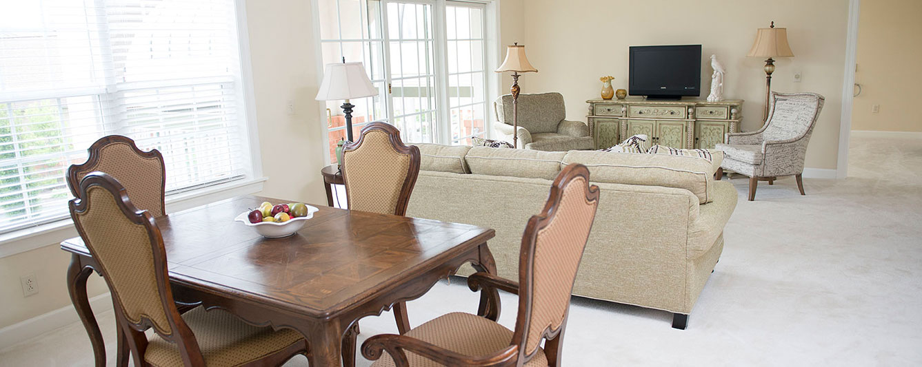 The Gatesworth Two-Bedroom Residence (Plan H) living space.