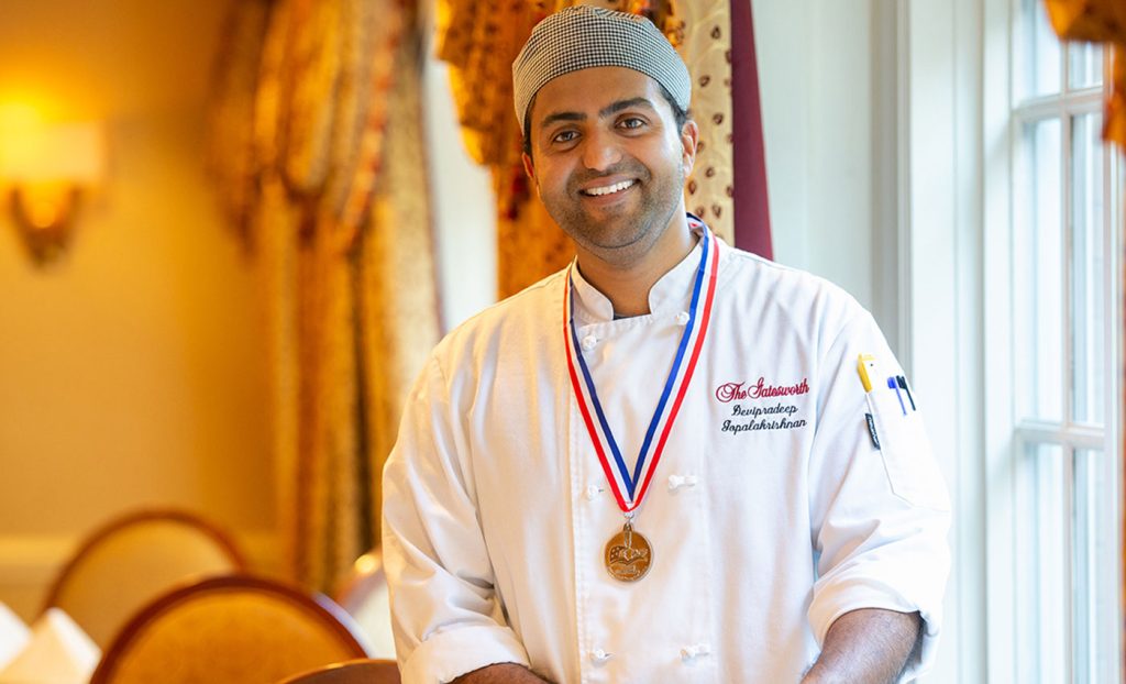 The Gatesworth Junior Chef with a medal.