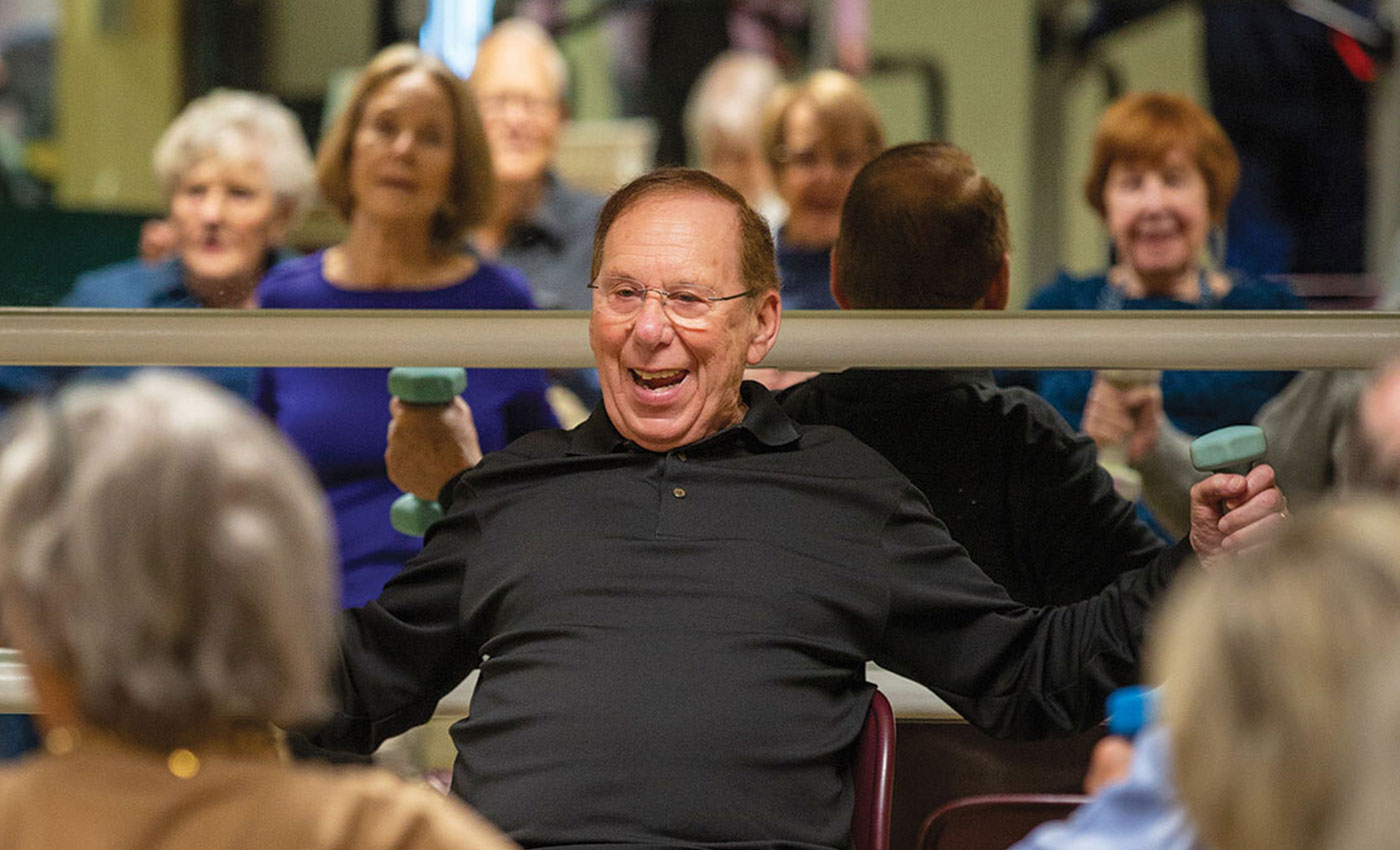 Residents in an exercise class.